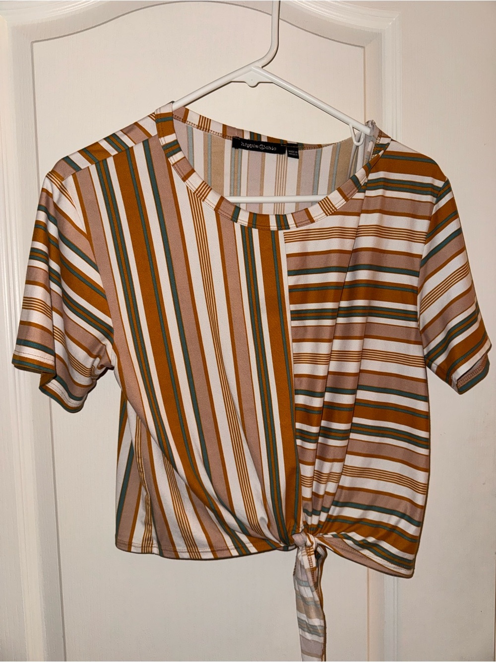 Striped Tie-Front Tee